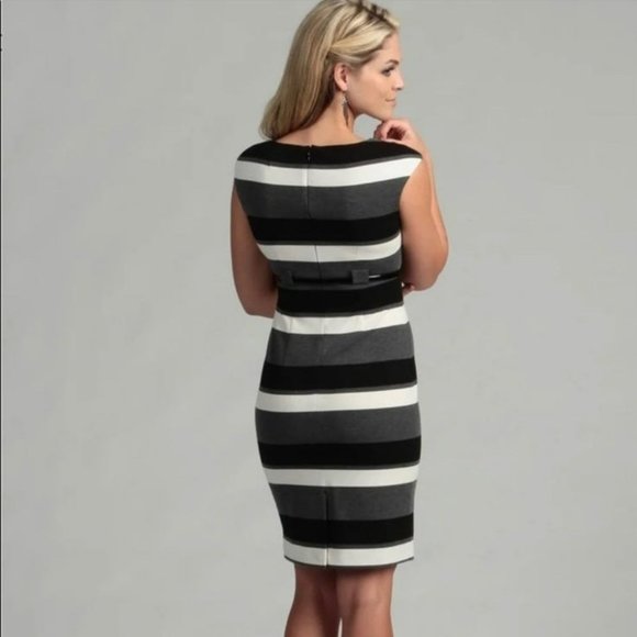 Calvin Klein Black and White Striped Mini Dress - Picture 9 of 9